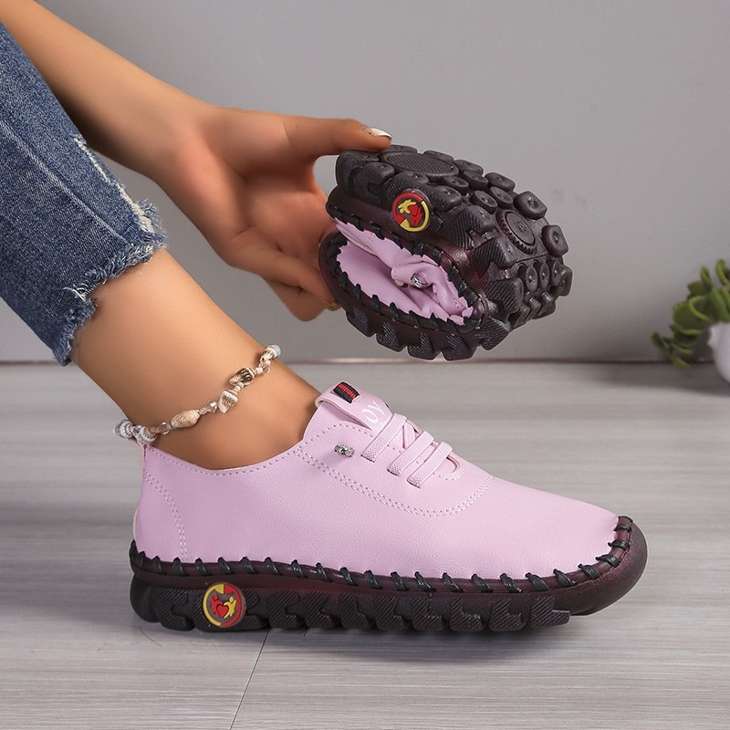Oxford Lace Up Women - Chaussures décontractées en cuir pour femmes,